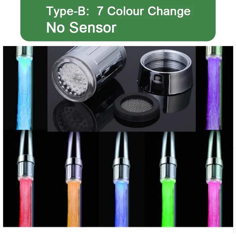 Faucet-7color Kaguyahime светодиодный светильник водопроводный кран с датчиком температуры RGB светящийся светодиодный душевой поток для Ванной Душа 3 цвета - Цвет: Faucet-7color