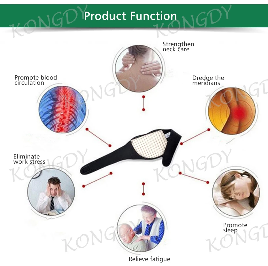 KONGDY цельные турмалиновые Самонагревающиеся подушечки, магнитные шейные средства для ухода за шеей, дальнее инфракрасное Расслабление шеи, магнитное Шейное кольцо
