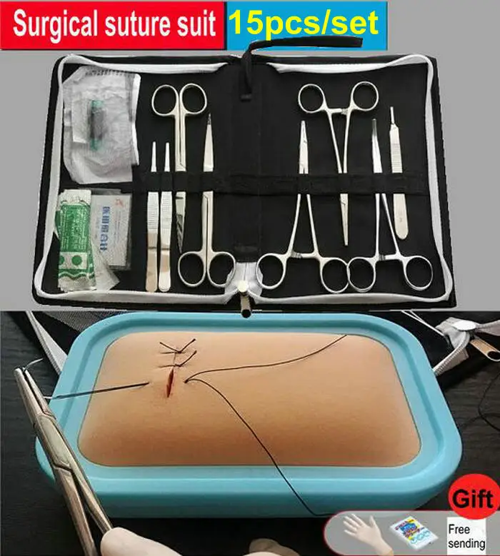 

15pcs/set Surgical suture tools, operation training instrument tool kit for Medical/science/Students