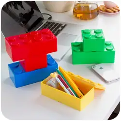 Vanzlife креативный строительные блоки накладные Настольный ящик для органайзер для хранения косметики пластиковая коробка офисные