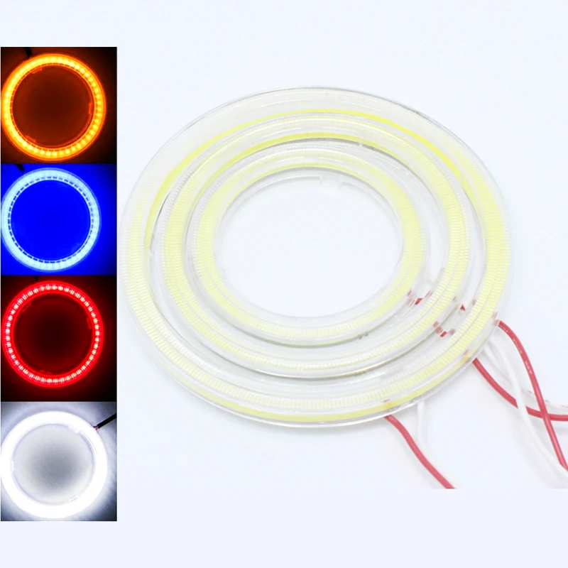 

1Pair COB 70mm Auto Halo Ring LED 60SMD Led Headlight Car Angel Eyes Kit COB Chips Headlight 12V 24V With Lampshades Bright