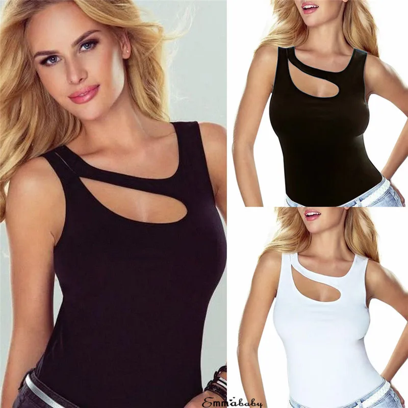 

Women Vest Workout Tee Sport Gym Clothes Fitness Top Hollow Out Tee