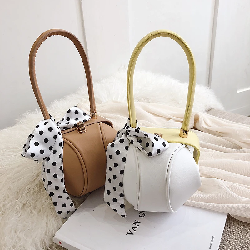 

2019 New Fashion Vintage Elegant Pillow Boston Box Ribbons Leather Handbags Top Handle Clutches Evening Bags Women Female Small