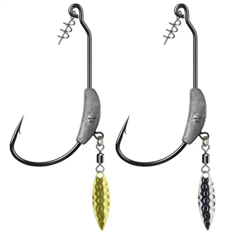 

3 PCS/Lot Offset Fishing Hooks Lead Weighted Crank Hook With Spoon Soft Baits Hook Add Lead Weight Worm Hook Fishing Gear
