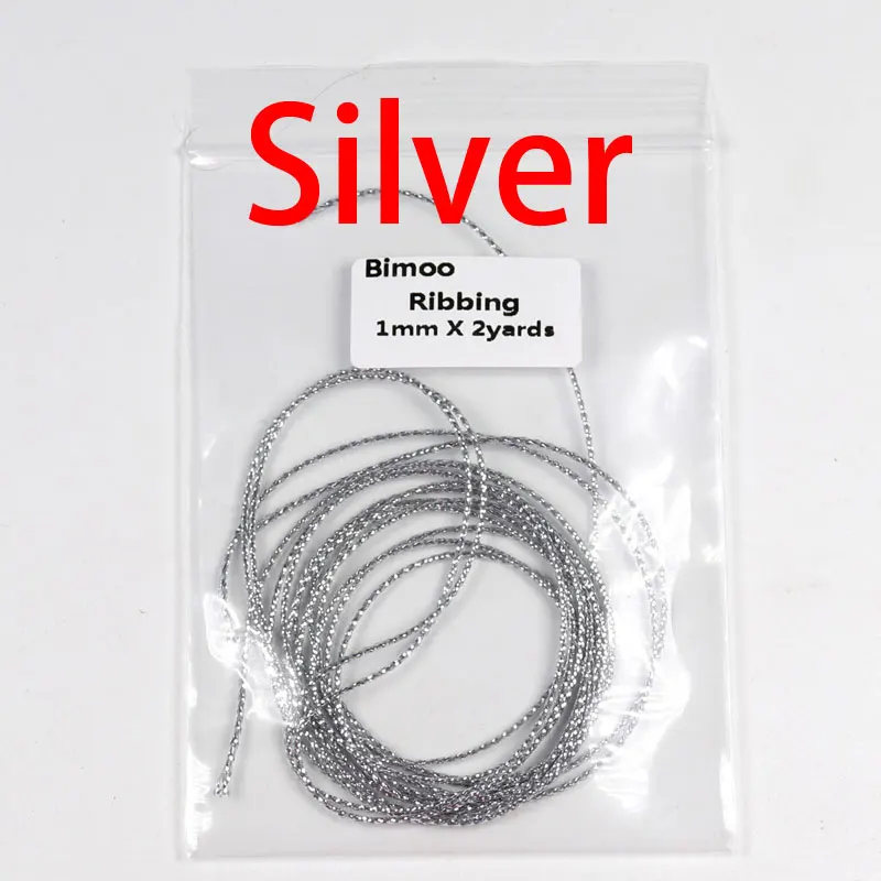 Silver Bimoo 2 ярдов/Упаковка 1 мм мухобойка рибберинг Nymph стример материал тела УФ жемчуг мигалка веревка - Цвет: Silver