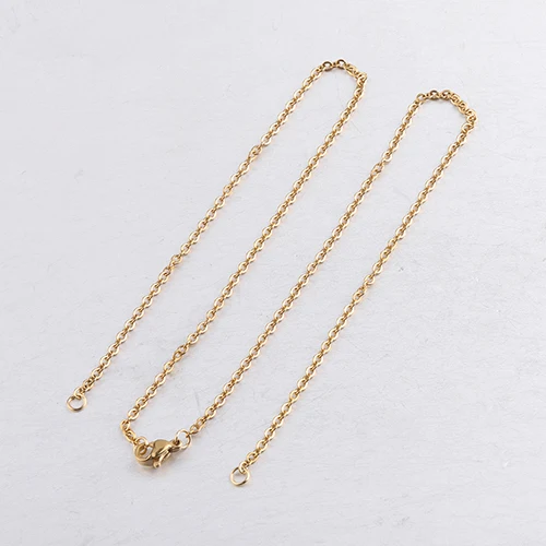 Fnixtar 2 мм толщина DIY Кабельные цепи ожерелье из нержавеющей стали цепочка на шею для изготовления Hadmade 45 см 10 шт./партия - Окраска металла: gold color