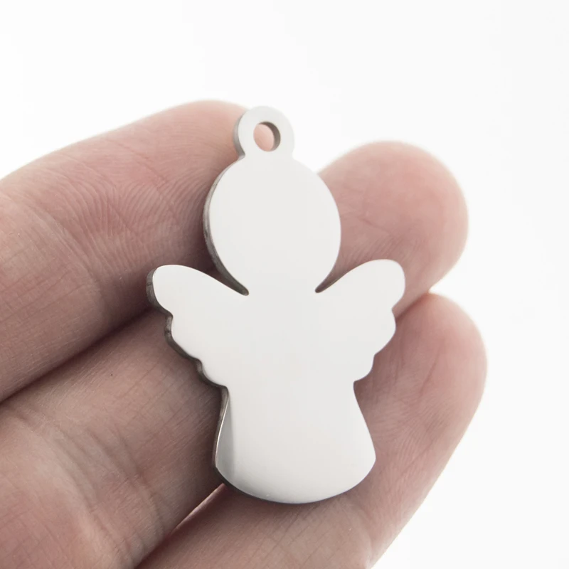 

Stainless Steel Angel Pendant Cute Figure Charm Both Sides Mirror Polish Jewelry Making High Quality Wholesale 50pcs