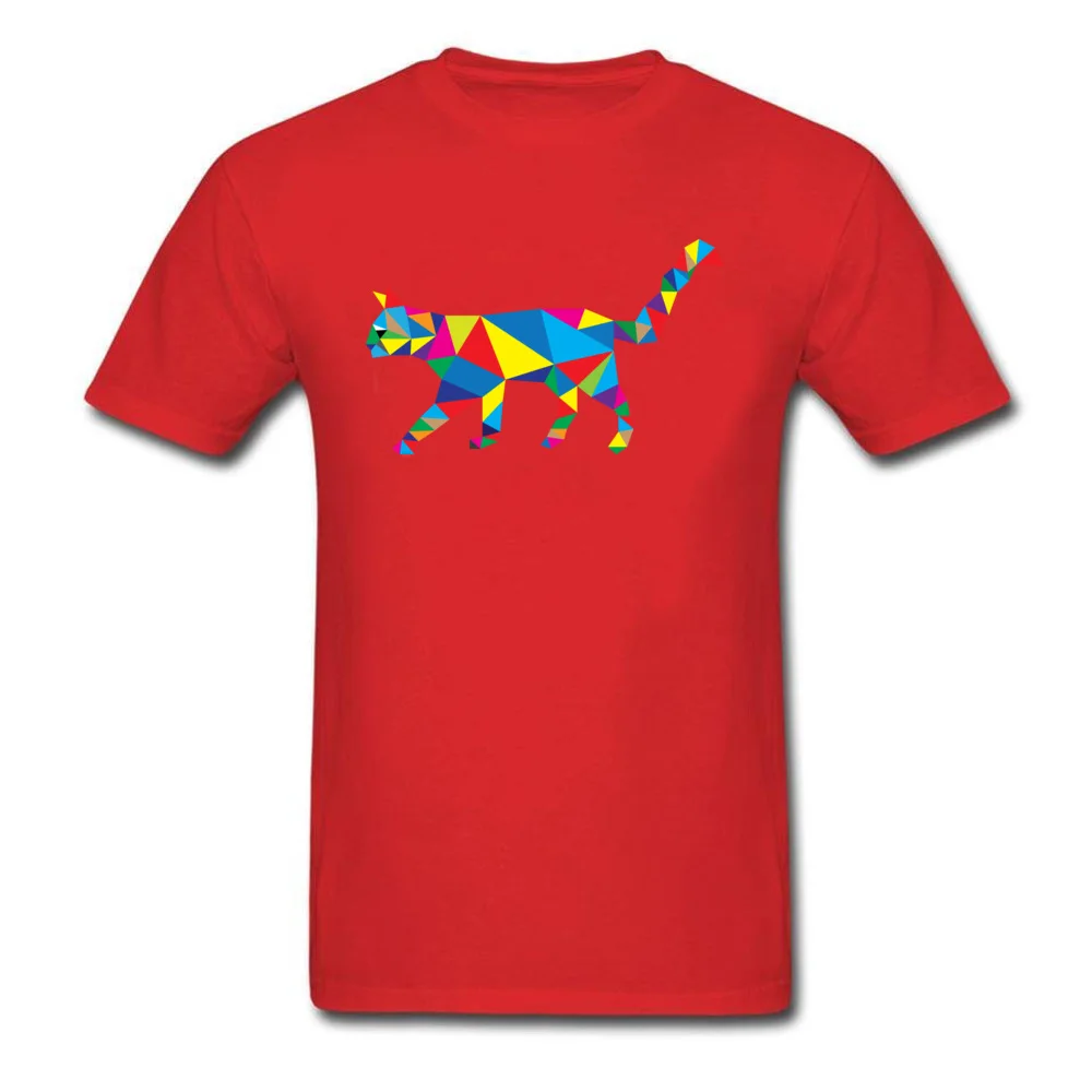 Newest Modern Cat Casual Short Sleeve T Shirt Mother Day O Neck Cotton Fabric T Shirt for Men Tops & Tees Cool Modern Cat red