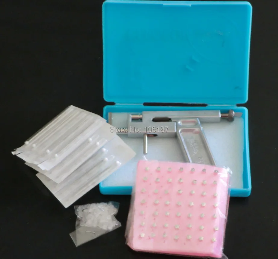 

1Pc Professional Ear Nose Steel Ear Nose Navel Body Piercing Gun Piercing Tool 98pcs Studs Tool Kit Set