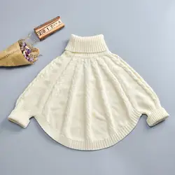 2018 Новое поступление Рождественская одежда плащ Свитера для маленьких девочек накидка детская хлопковый свитер пальто принцессы