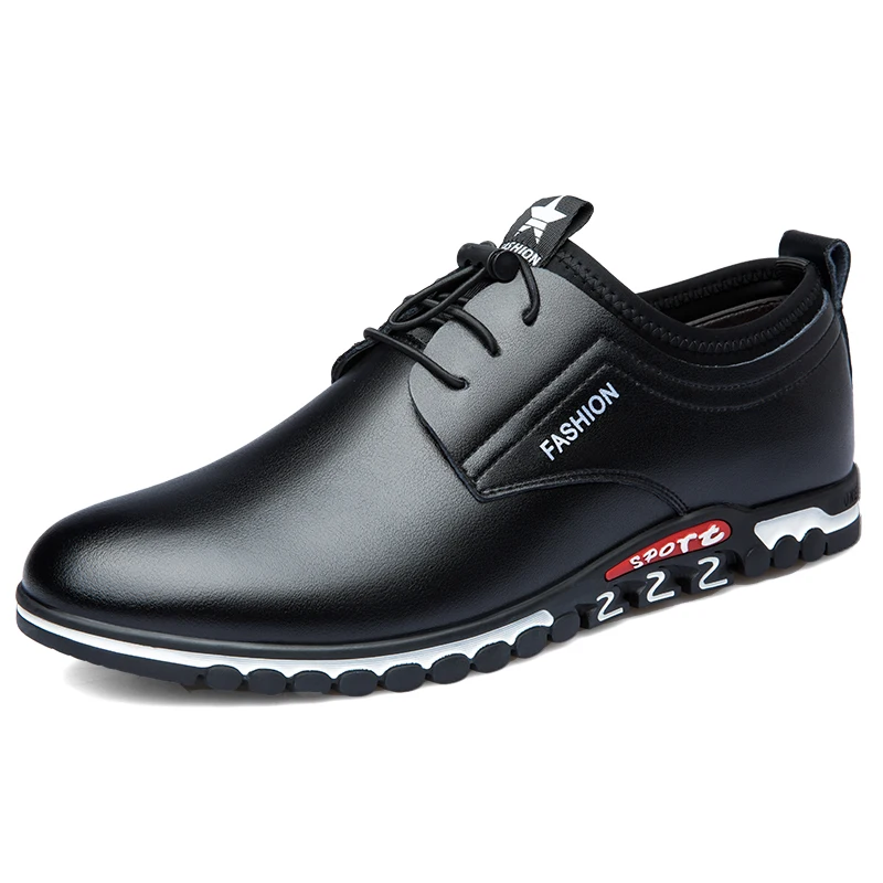 

2019 new Casual Leather men Shoes Lace-up Leisure Business Shoes Man Driving flat Shoe High Quality Breathable men shoes