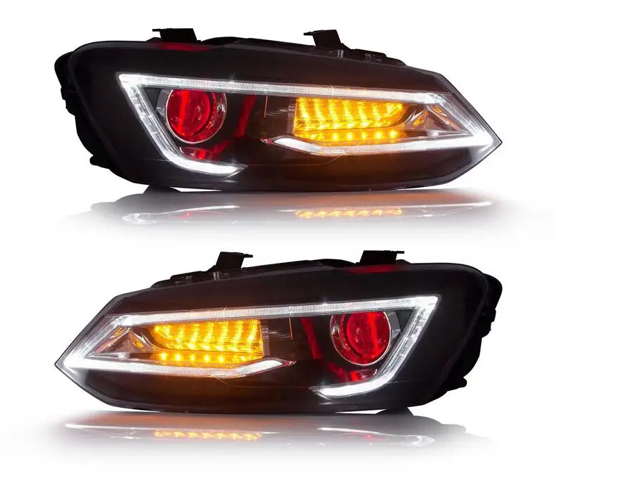 

Car styling head lights for POLO headlight 2011~2017 Led Tail lamp Stop light,polo Rear Lamp DRL+Brake+Park+Signal lights