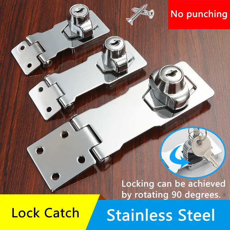 

Wonzeal Door Lock Latch Security Door Hasp Latch With 2 Keys