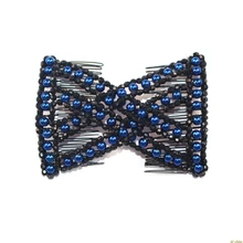 Горячая Волшебная расческа для волос EZ с бусинами, двойная эластичная, тонкая, эластичная, M-shine, женские клипсы, прическа, случайный цвет, A11_20