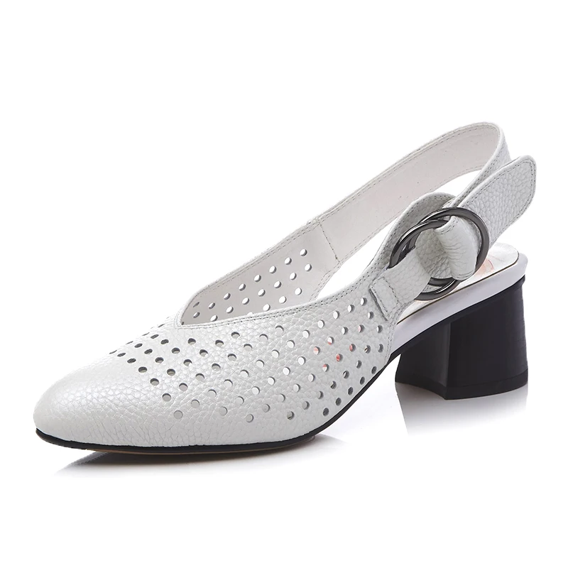 

2017 New summer Shoes Woman Fashion Women's Sandals Square Heel shoes Ladies Genuine Leather Women Shoes Sapato Feminine