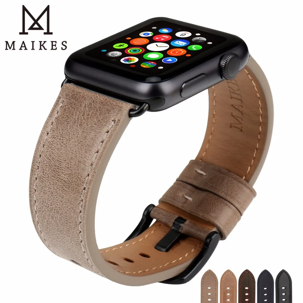 Ремешок кожаный для Apple Watch Band 44 мм 40 мм/42 38 Series 4 3 2 1|Ремешки часов| |