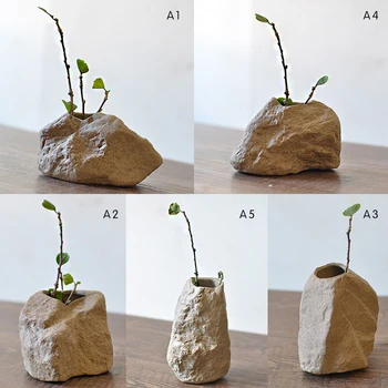 

Modern ceramic vase Tabletop small flower hydroponic vase Home Decoration creative stone Mini vases Furnishing articles