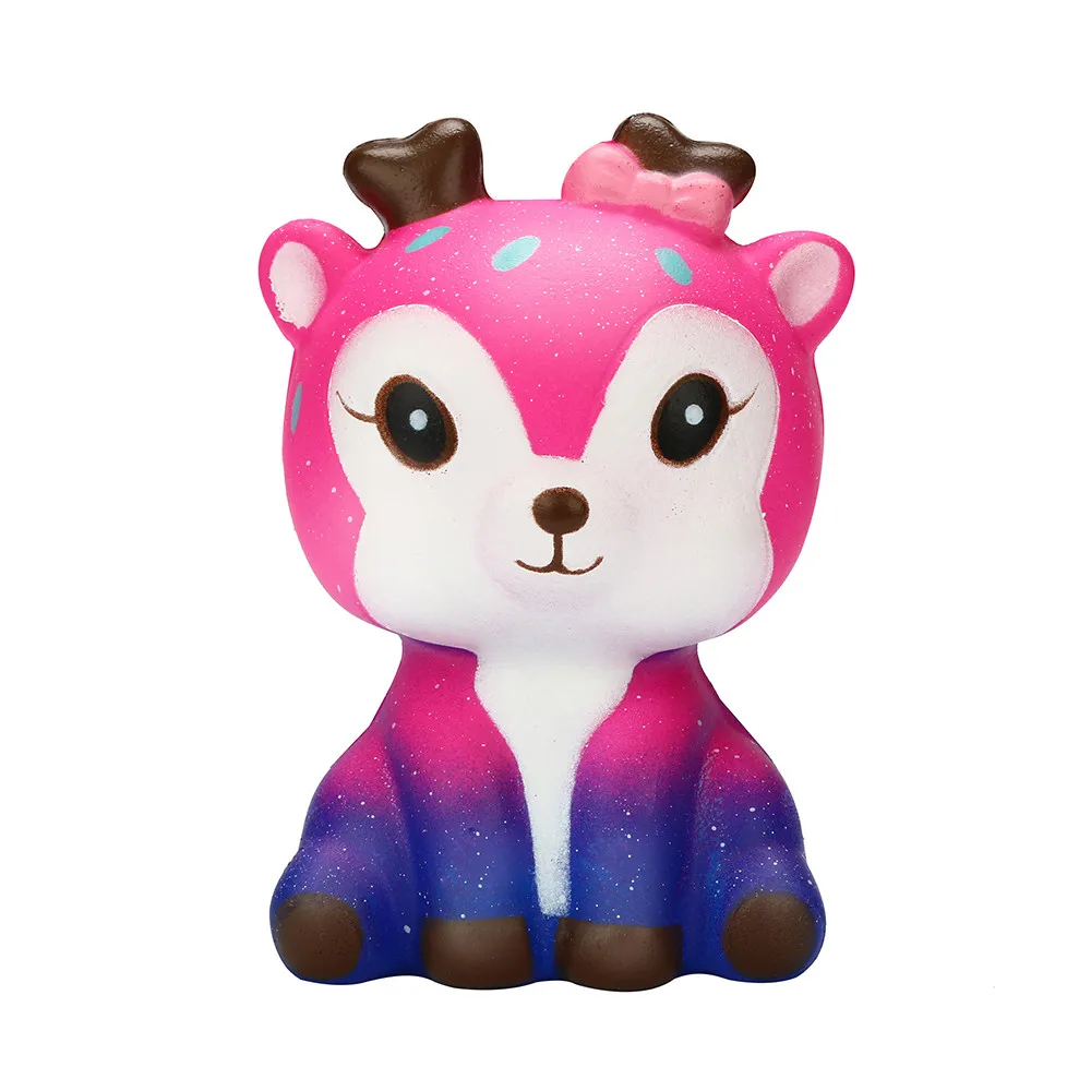 Галактика милый кавайный мультяшный олень большой мягкий jumbo игрушки медленно поднимающийся крем Ароматические сжимаемые игрушки новинка антистресс подарок игрушки L0711 - Цвет: Pink
