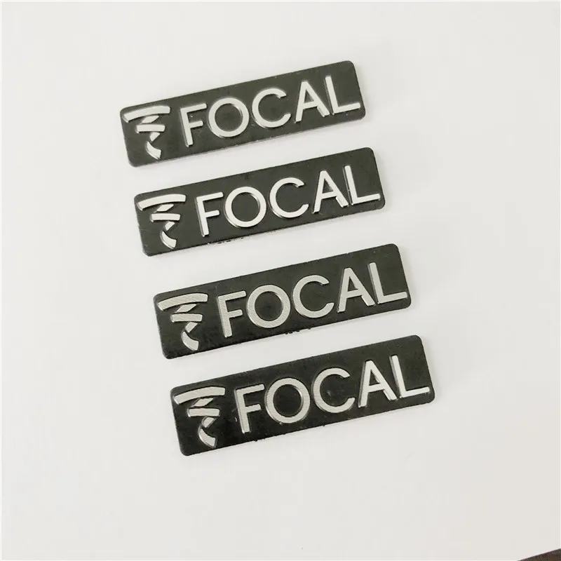 50 шт. focal Hi Fi аудиоколонки 3D алюминиевая эмблема стерео наклейка 3 4*0 9 мм|Наклейки