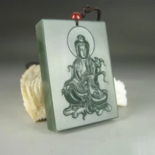Natural Chinese Hetian jade and hand-carved Guanyin pendant fashion sweater chain pendant jewelry gifts natural red stone hand carved pendants red jade sweater chain buddha pendant chinese style necklace jewelry collection of gifts