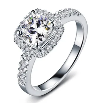 

Consummate Solid 585 Gold Ring 1 CT Cushion Cut Synthetic Diamonds Wedding Ring For Women Gorgeous Party Gift For Girl