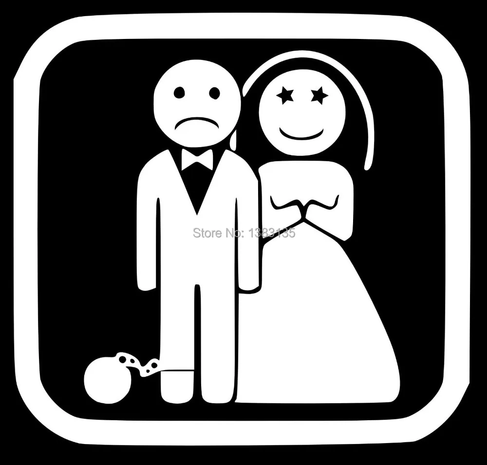 Ball and Chain Marriage car window sticker vinyl decal funny JDM and