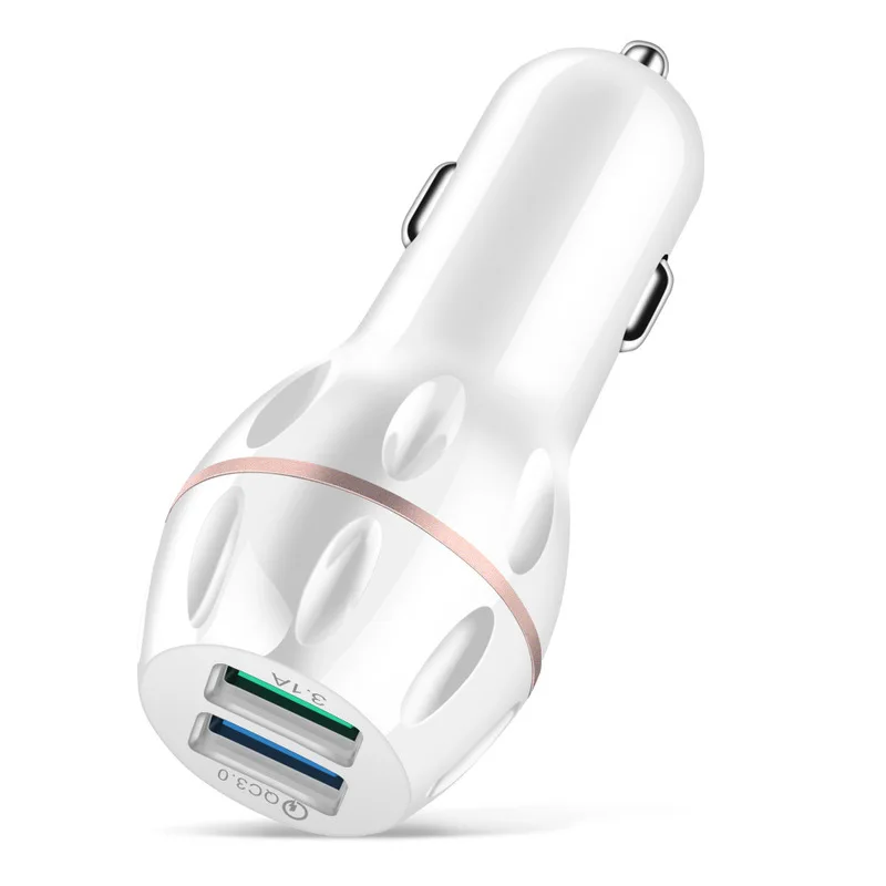 

2019 new QC 3 .0 double Usb car charger 5 v 3 .1 A fast car cigarette lighter iphone xs max huaweip20lite redmi phone charger