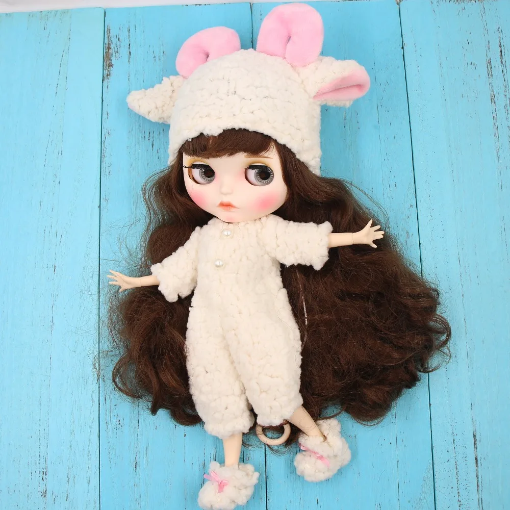 Neo Blythe Doll Sheep Outfit with Hat & Shoes 2