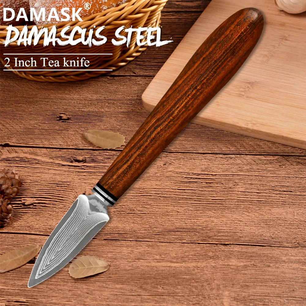 

DAMASK VG10 Damascus Tea Knife Pu'er Tea Cutters Rosewood Handle Design Tea Needle Chinese Kufu Tea-ware For Exquisite Gift
