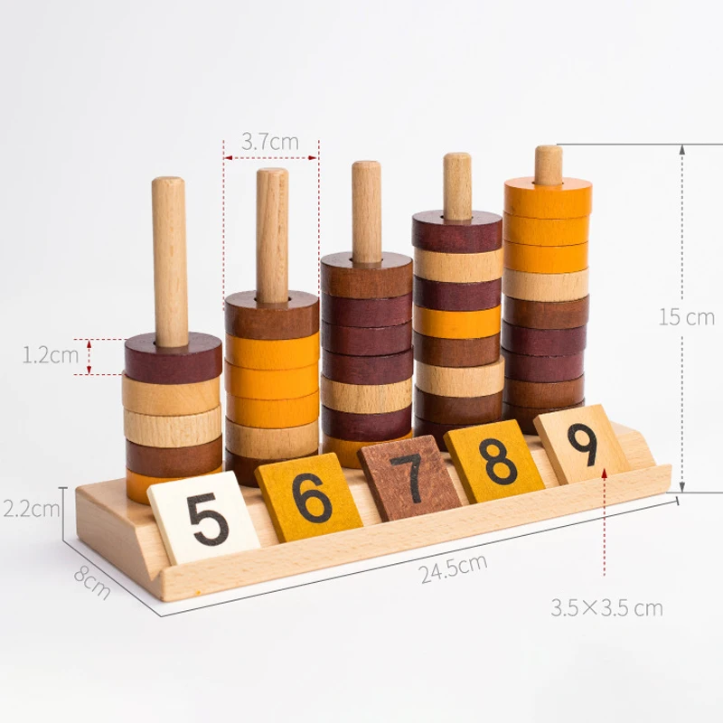Детские деревянные игрушки-головоломки Раннее детство Дети Цифровой шарик Тайвань деревянные блоки количество игрушки раннего развития
