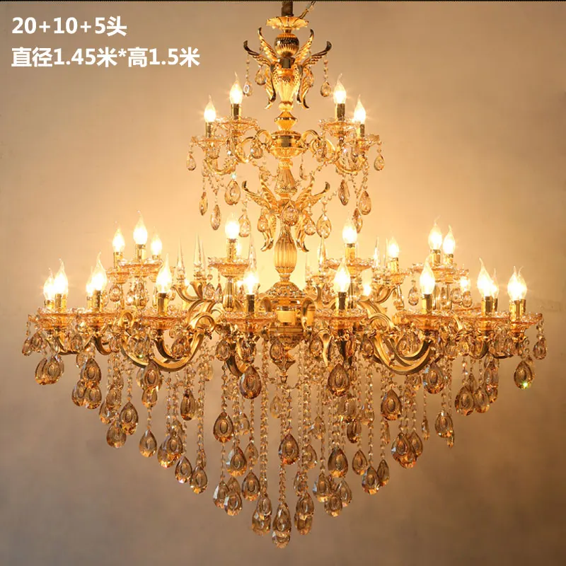 

European Pendant Chandelier Luxury K9 Crystal Lamp Candle Large Size Chandelier Bedroom 35 arms Crystal chandelier lighting