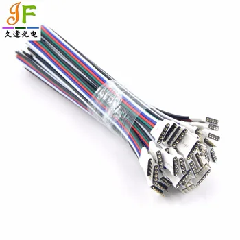

200pcs 5 Pin 12mm RGBW Connector 5pin PCB Connector wire Cable Female jack couple for 5050 RGBW RGBWW led strip lights New