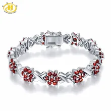 Hutang 7.7Ct натуральный гранат твердый 925 пробы серебряный браслет с цветком для женщин и девушек драгоценный камень хорошее модное ювелирное изделие 6,25"