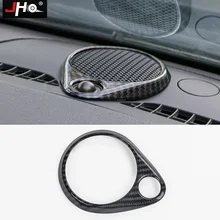 JHO ABS Anteriore In Fibra di Carbonio Dash Centro Altoparlante Anello Telaio di Copertura Trim Per Jeep Grand Cherokee 2014-18 2015 2016 2017 Car Styling