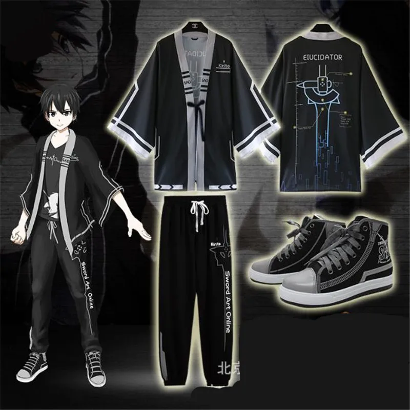 BOOCRE аниме меч искусство онлайн косплей Kirigaya Kazuto Kirito защита от солнца рубашка