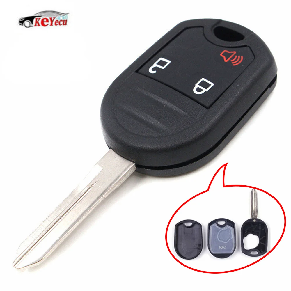 

KEYECU 3 Buttons Remote Car Key Shell Case for Ford Edge Ranger Flex Explorer F250/ 350 Super Duty 2011 2012 2013 2014 2015