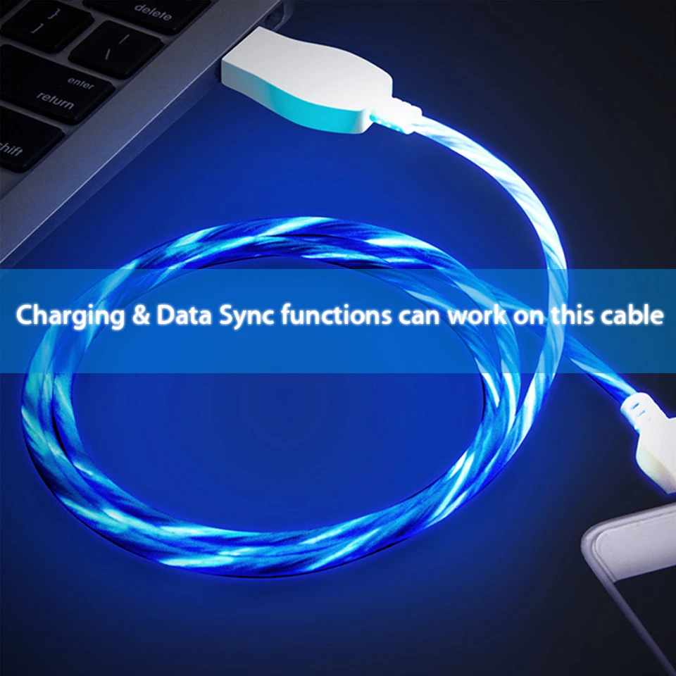 Светодиодный usb-кабель для зарядного устройства с световым потоком, кабель для зарядки Usb типа C для Oneplus One Plus 7 6 6 t Microusb, шнур для Android
