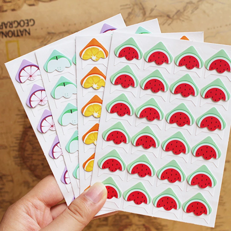 24 pcs/lot DIY fruit Cartoon Corner Cute Paper Stickers for Photo Albums Excellent Handwork Frame Decoration Scrapbooking