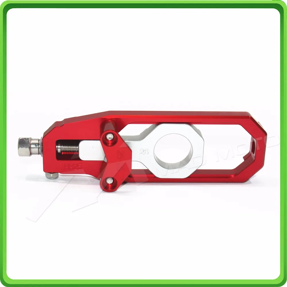 Aluminum motorcycle Chain Tensioner Adjuster fit for YAMAHA R1 YZF R1 2015 2016 2017 YZF-R1 15 16 17 Red & Silver (7)