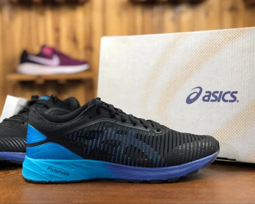 Новые аутентичные ASICS DynaFlyte-2 мужские устойчивые уличные кроссовки ASICS спортивная обувь уличные Walkng беговые кроссовки - Цвет: Синий