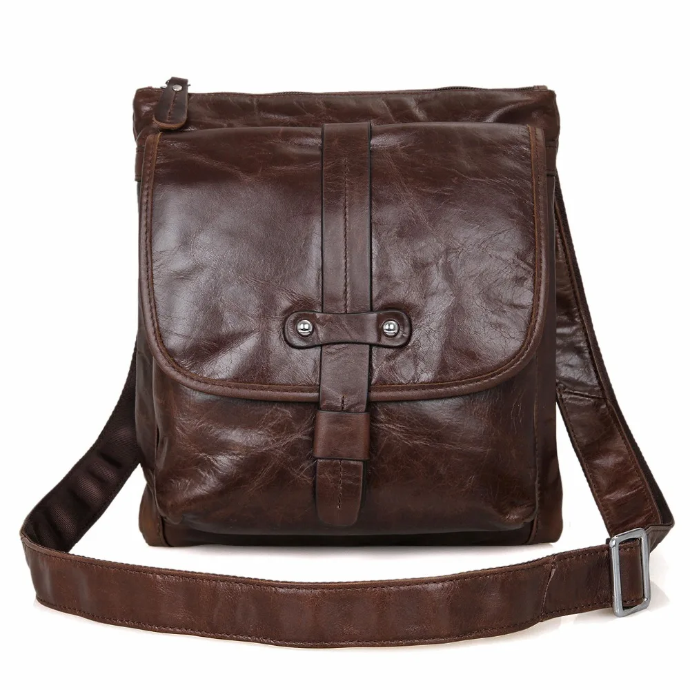 

JMD Genuine Leather Men's Messenger Bag Vintage Mini Crossbody Bag Purse For Boy 7045Q