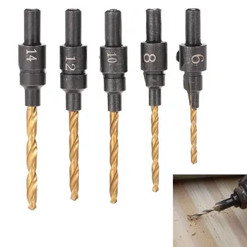 

5pcs HSS Countersink Drill Cone Bit Set Quick Change Hex Shank Woodworking Electric Tool for PVC Board Sheet Iron Wood