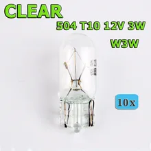 Flytop 10 шт. прозрачный 504 W3W T10 Стекло 12V 3W W2.1x9.5d конструкция без колпачка удобна Клин тонкие нити автомобильные лампочки автомобильной сигнальной лампы