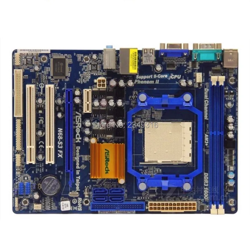 Для ASRock N68 S3 FX оригинальная б/у материнская плата для настольного компьютера с