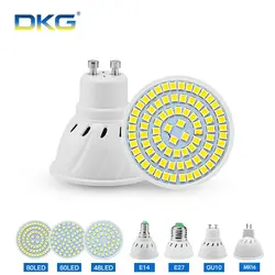 Светодиодные лампы GU10 MR16 E14 E27 220 В 110 В Светодиодный прожектор лампы 48 60 80leds 2835SMD энергосбережения bombillas Освещение в помещении пятно света