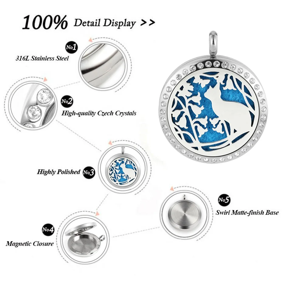 diffuser necklace silver 30mm locket jewelry-217 (4)