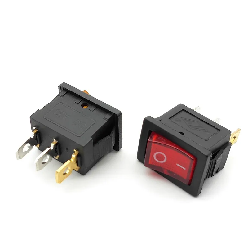 100x 3Pin автомобильный кулисный переключатель 12v DC красный желтый зеленый синий