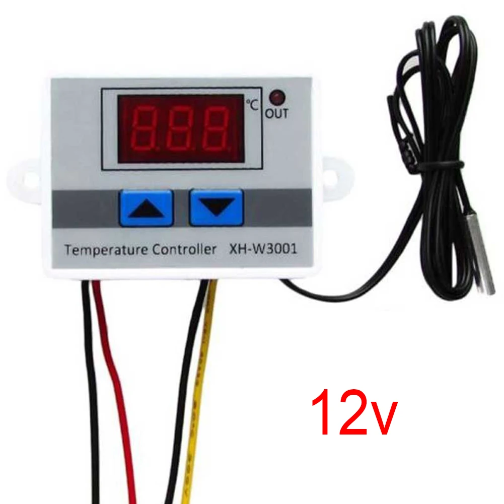 XH-W3001 10A Digital Temperature Controller 12V/24V/220V Quality thermal regulator Thermocouple thermostat with LCD Display - Цвет: 12V