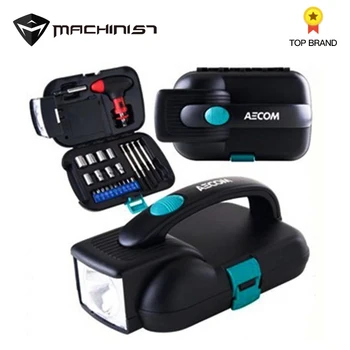 

1set/24 pc combination New multi-function toolbox led ratchet tool lamp on vehicle emergency without battery