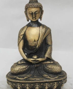

9"Tibet Tibetan Buddhism Bronze Sakyamuni Shakyamuni Buddha & Bowl Statue